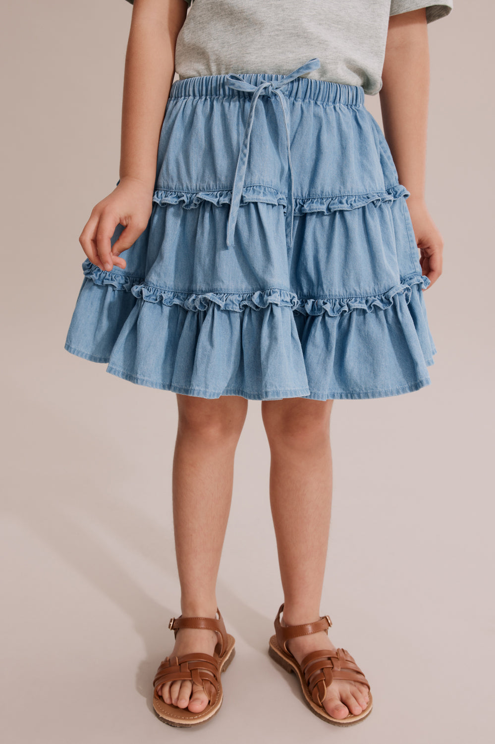 Chambray Tier Skirt