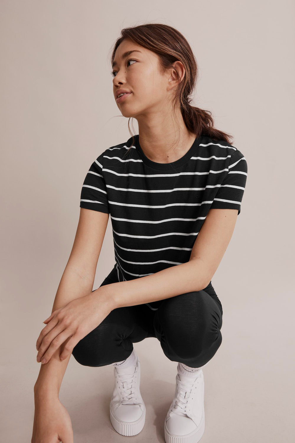 Teen Cotton Basic Stripe T-Shirt