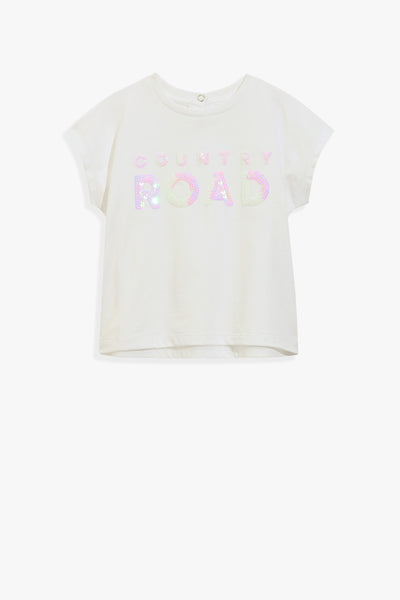 Organically Grown Cotton Sequin Logo T-Shirt
