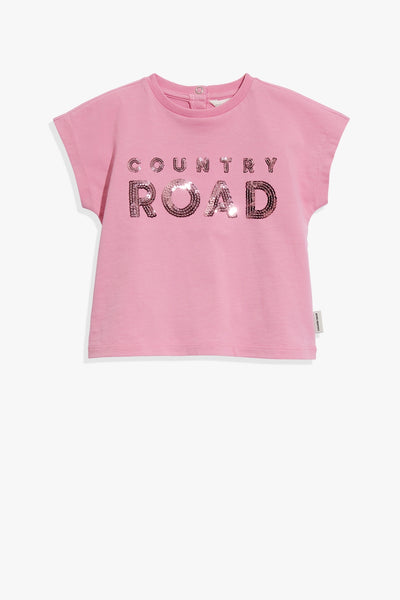 Organically Grown Cotton Sequin Logo T-Shirt