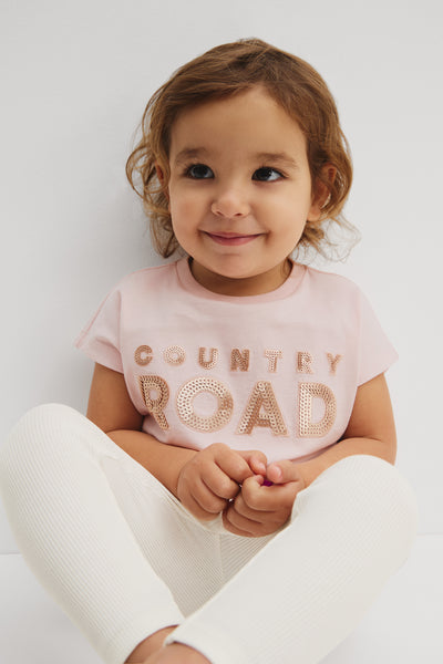 Organically Grown Cotton Sequin Logo T-Shirt