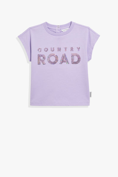Organically Grown Cotton Sequin Logo T-Shirt