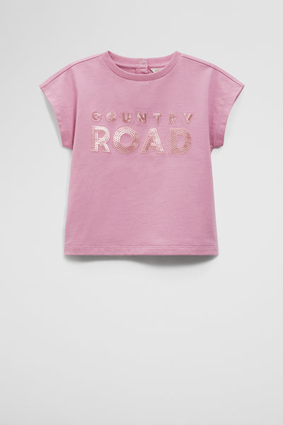 Organically Grown Cotton Sequin Logo T-Shirt