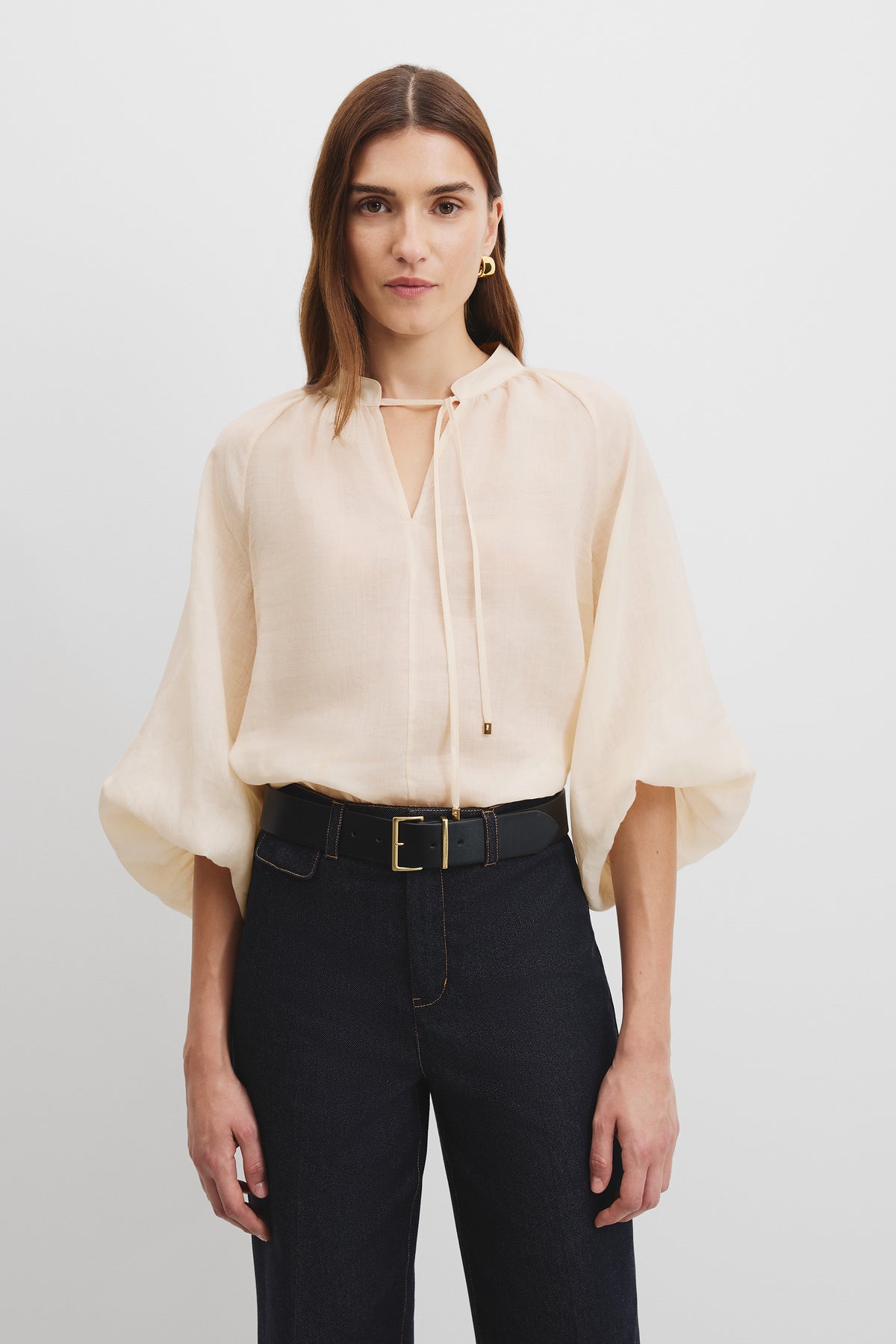 Ramie Long Sleeve Blouse