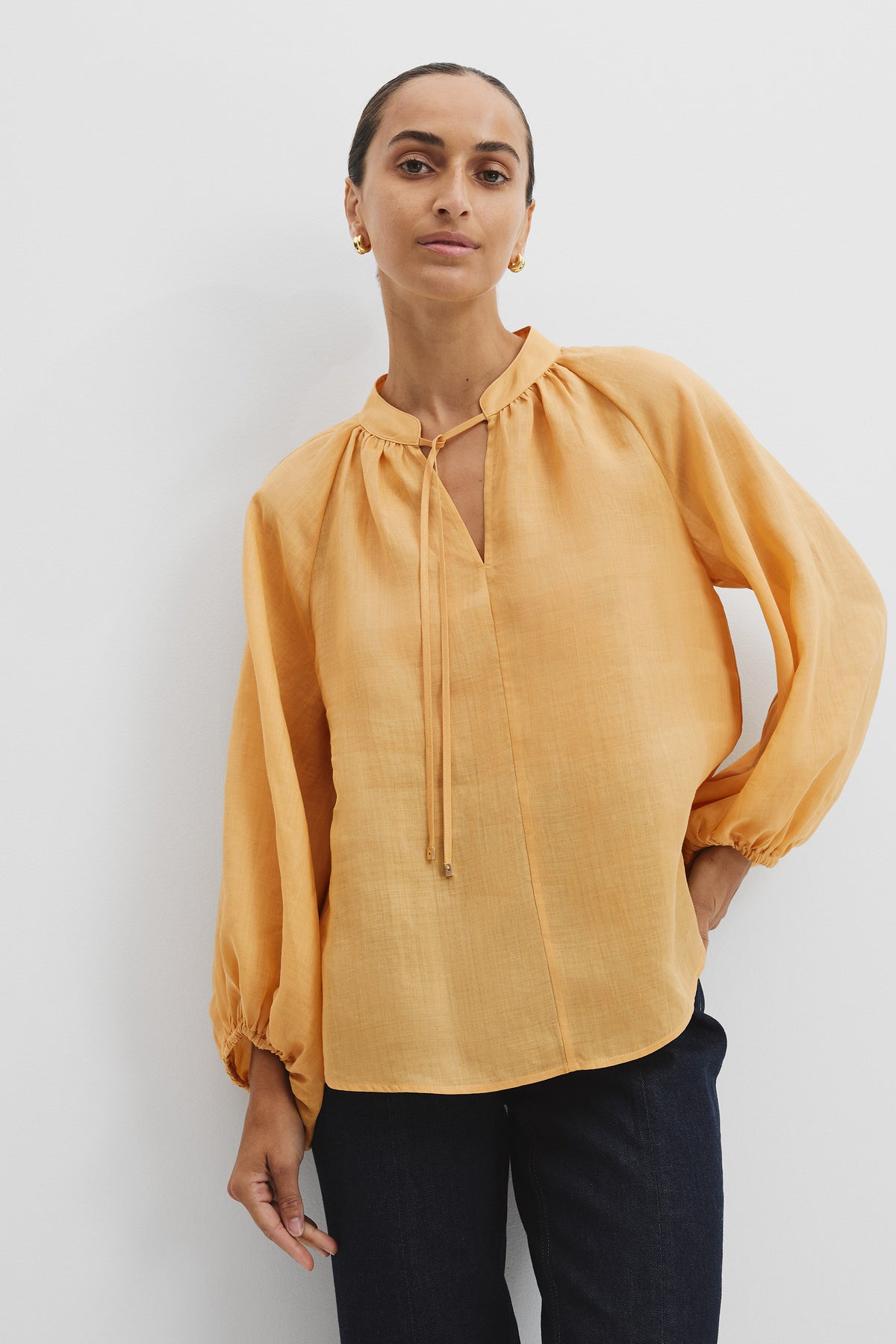 Ramie Long Sleeve Blouse