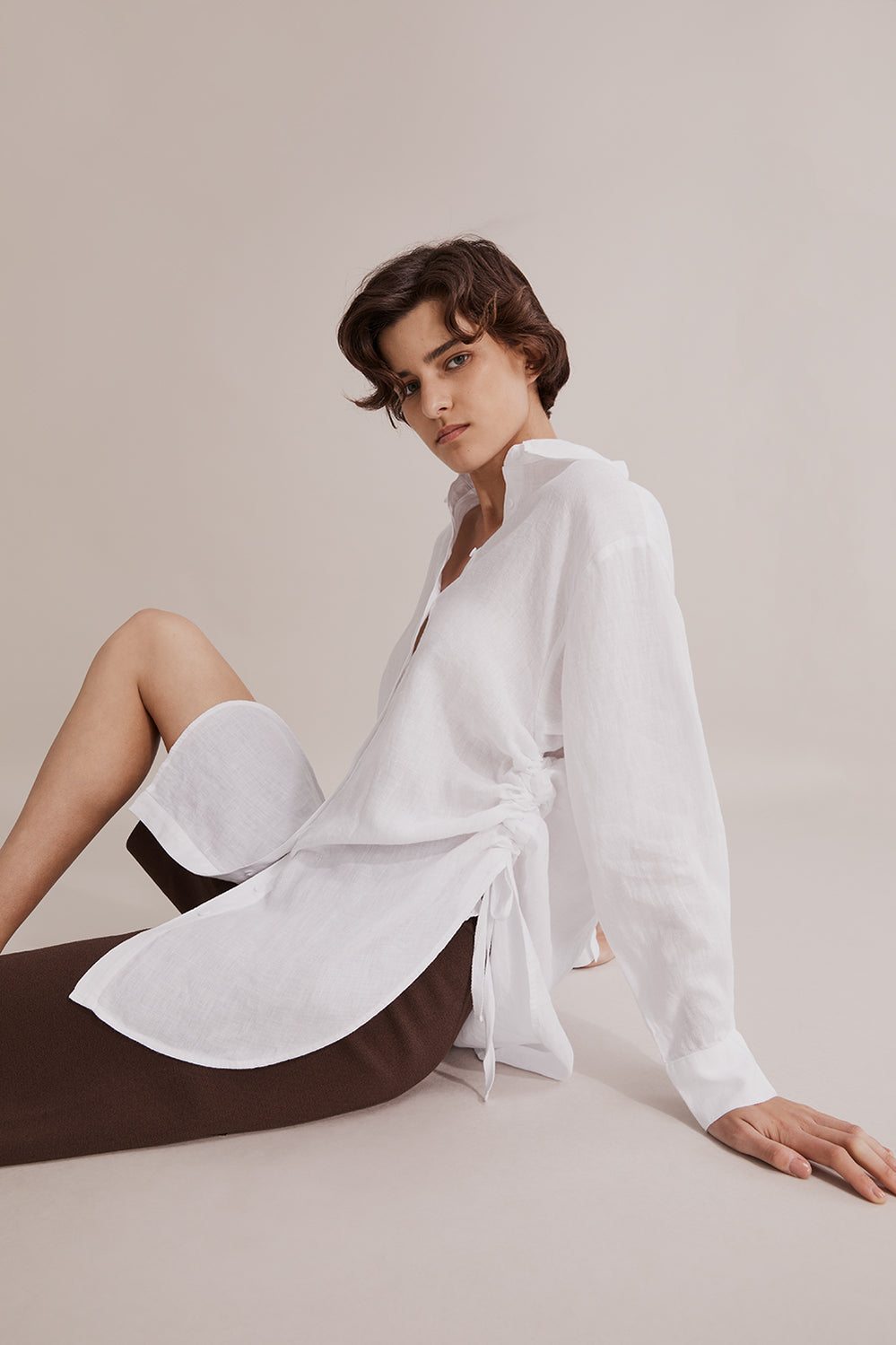 Linen Ruched Side Tunic