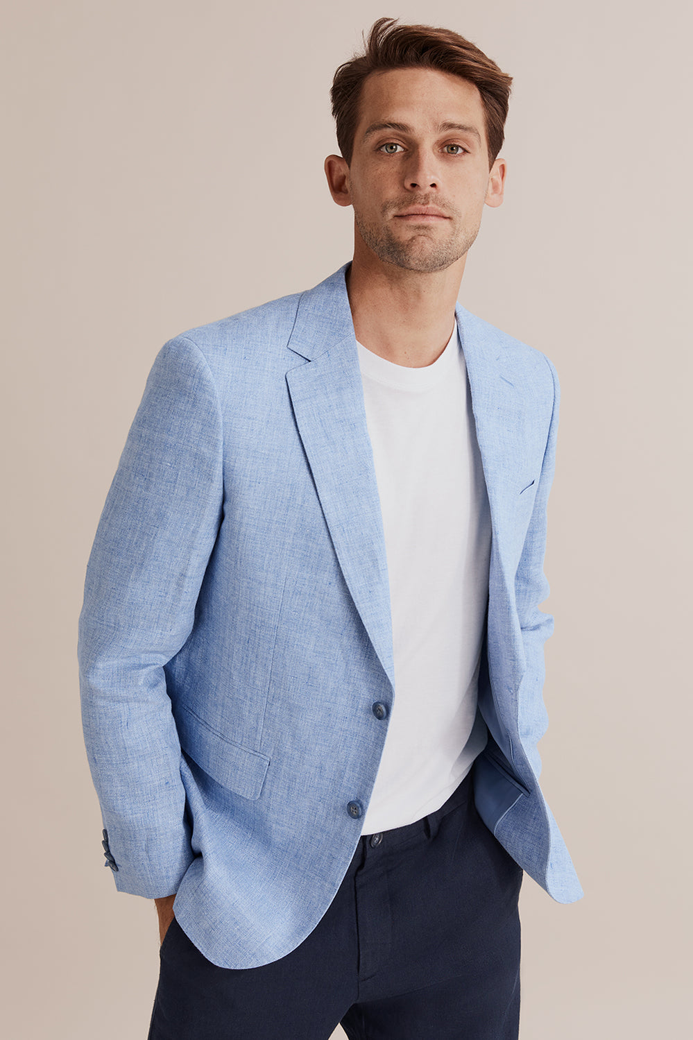 Regular Fit Linen Chambray Blazer