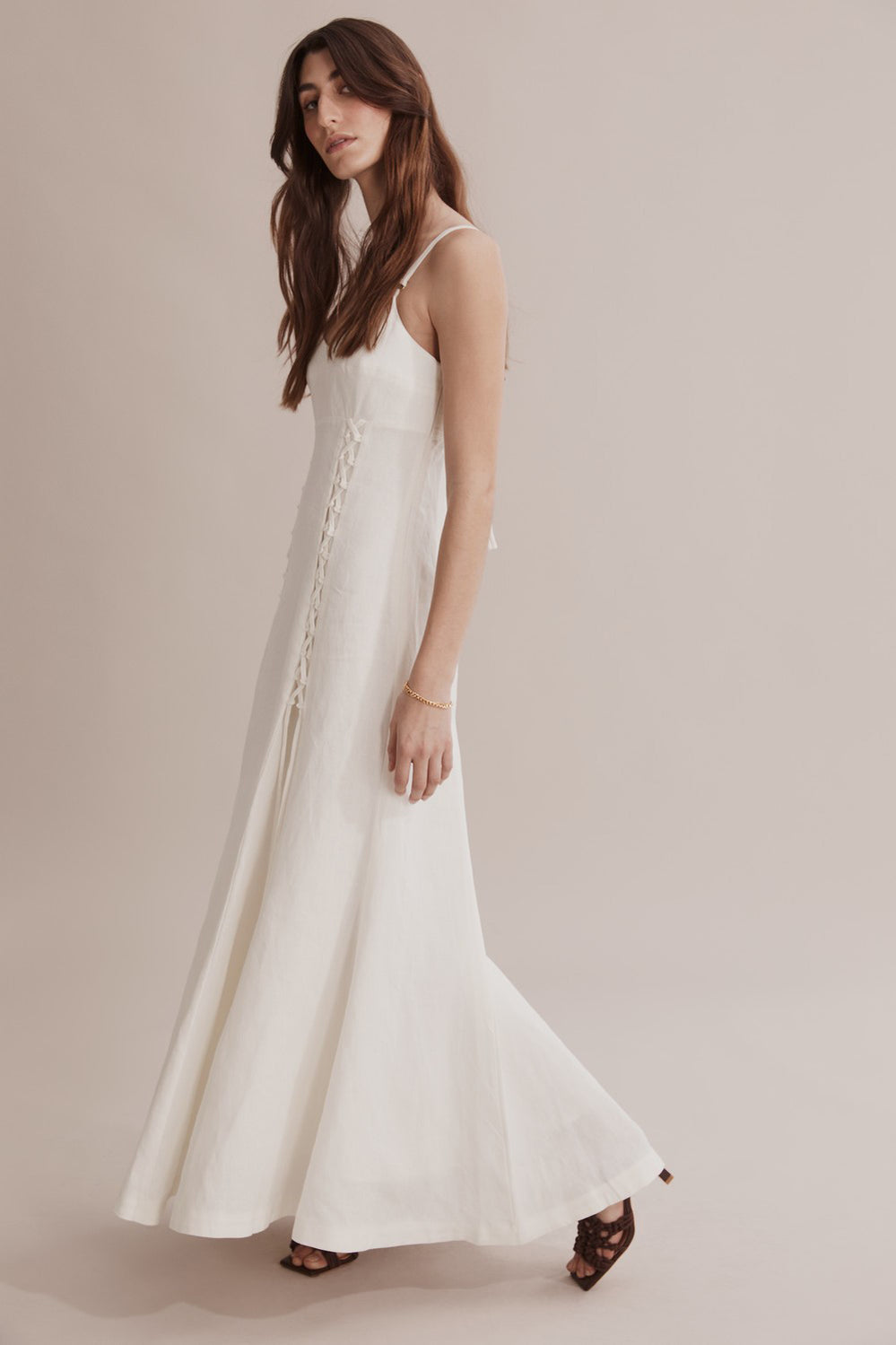 Linen Lace Detail Dress