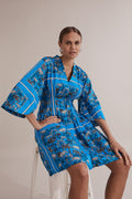 Linen Print Dart Front Dress
