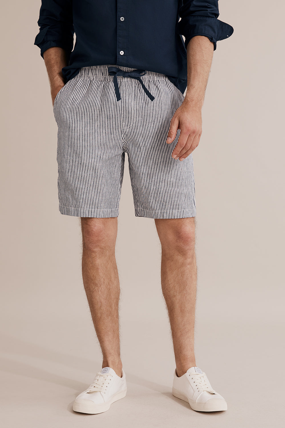Linen Stripe Drawcord Short