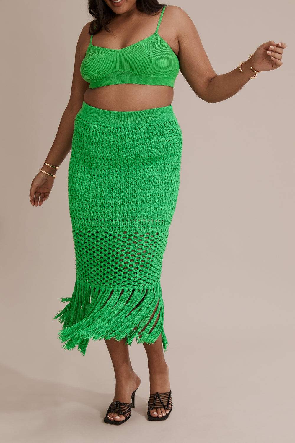 Knit Fringe Skirt