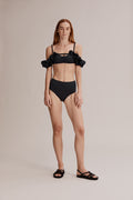 Nylon Swim Puff Sleeve Top