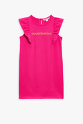 Cotton Metallic Logo Dress