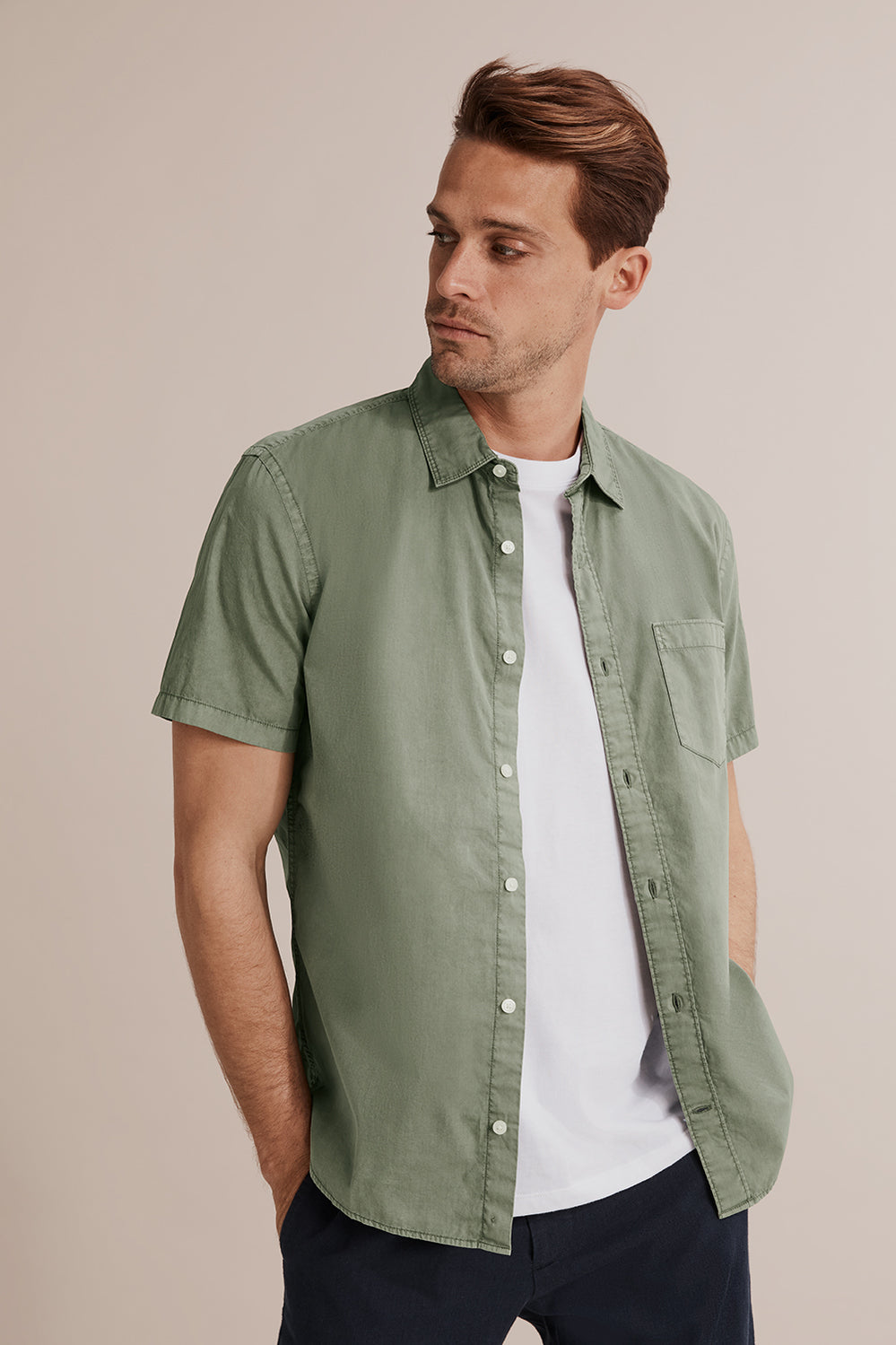 Short Sleeve Regular Fit Pigment Dye Shirt