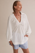 Ruched Neck Popover