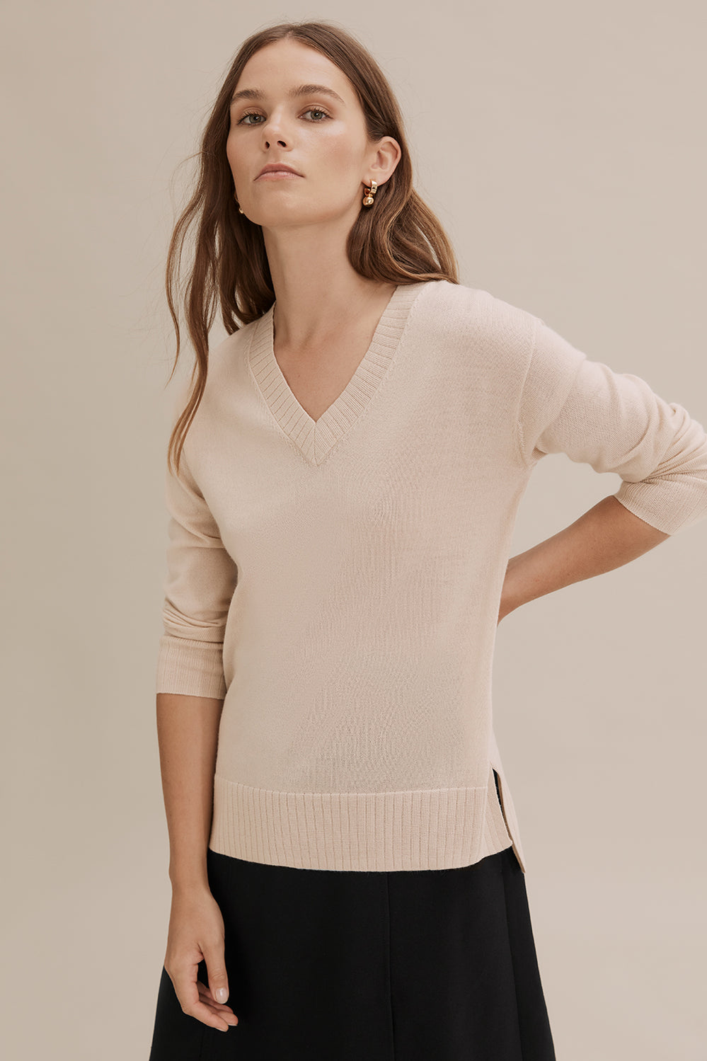 Merino Wool V-Neck Knit