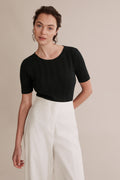 Short Sleeve Self Stripe T-Shirt