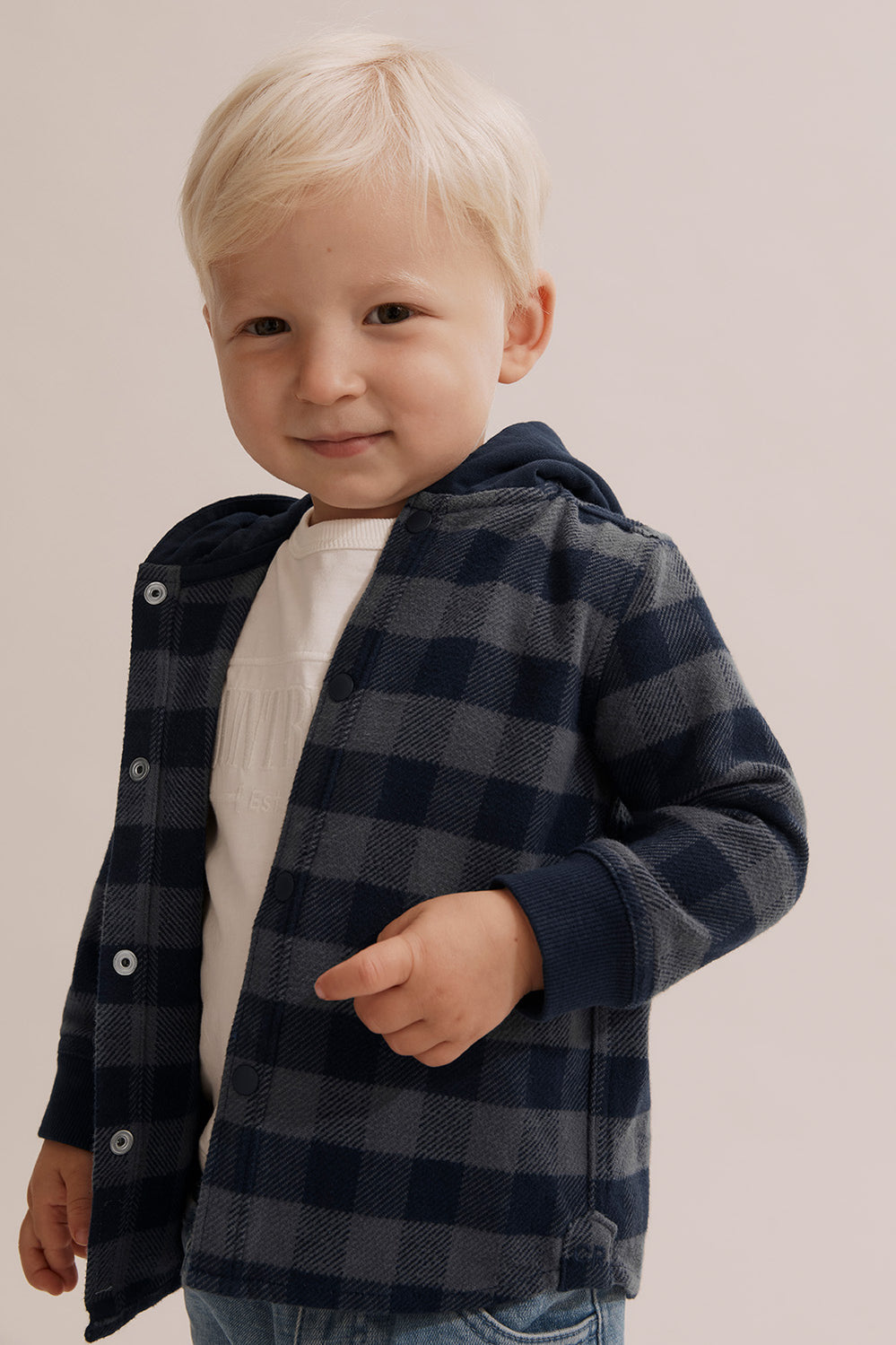 Check Hooded Shirt