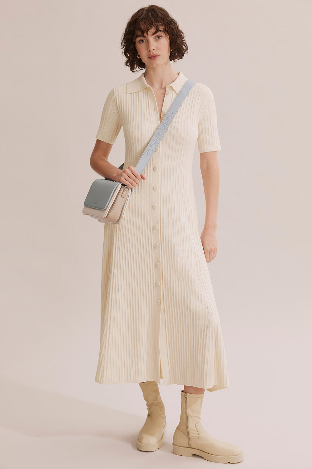 Button Through Knit Dress