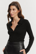 Merino Wool Silk Collared Knit