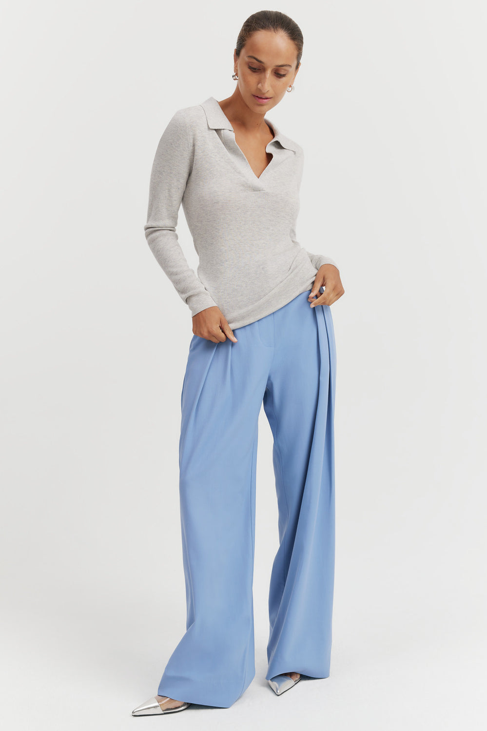 Merino Wool Silk Collared Knit