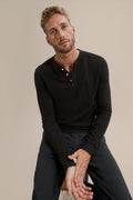 Long Sleeve Waffle Henley