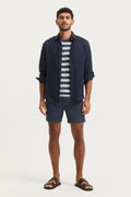 Wide Stripe Pima Crew T-Shirt