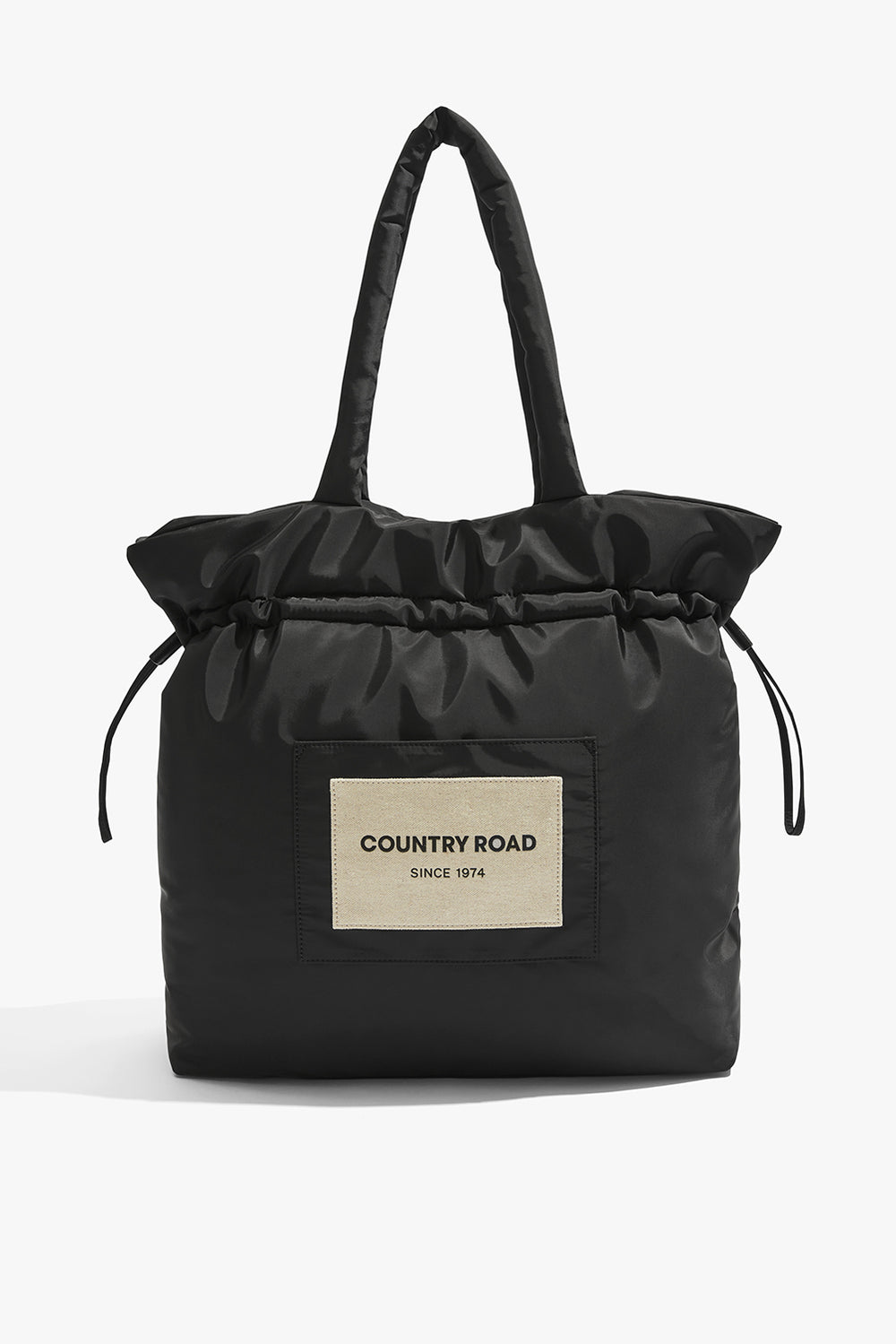 Polyester Puffer Patch Drawstring Shopper