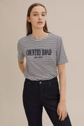 Cotton Stripe Heritage Embroidered T-Shirt