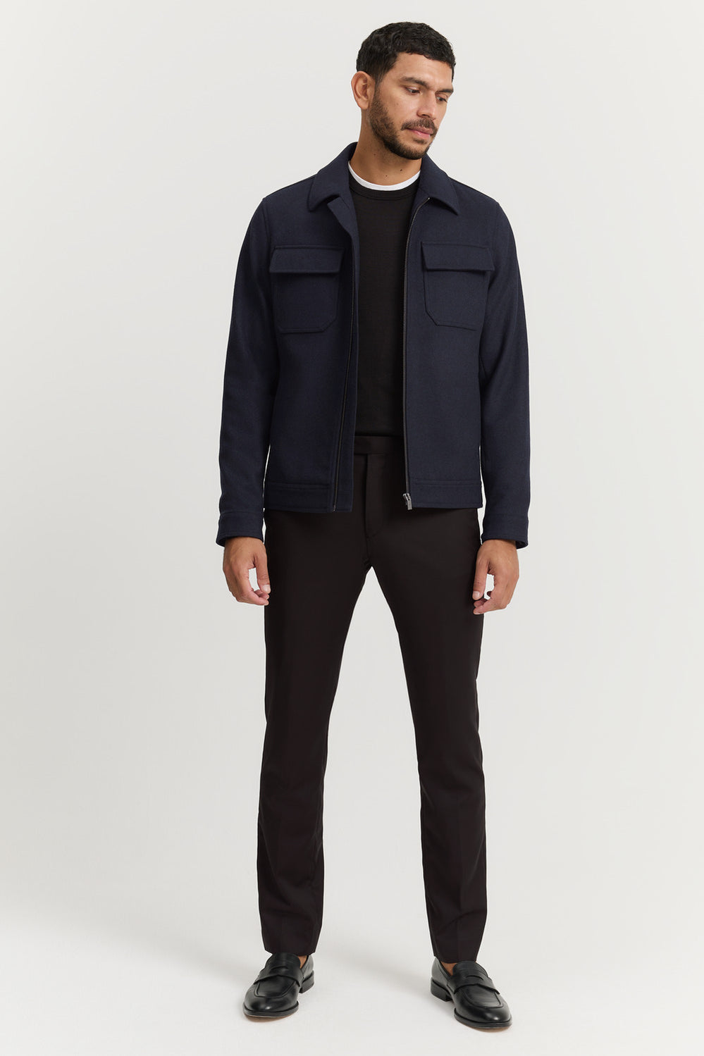 Wool Blend Shirt Jacket