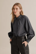 Gathered Poplin Blouse