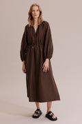 Linen Tie Waist Detail Dress