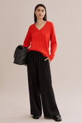 Cotton Wool V-Neck Pullover