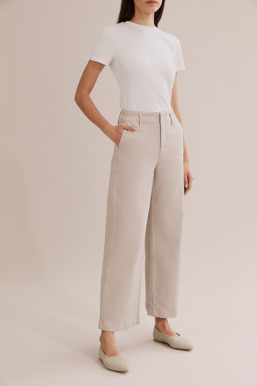 Cotton Wide Leg Jean