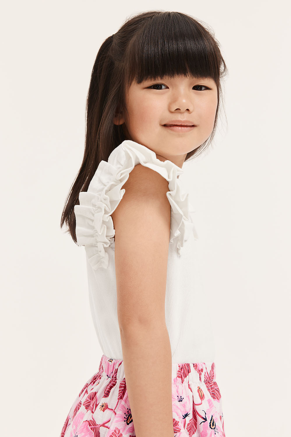 Cotton Shoulder Detail T-Shirt