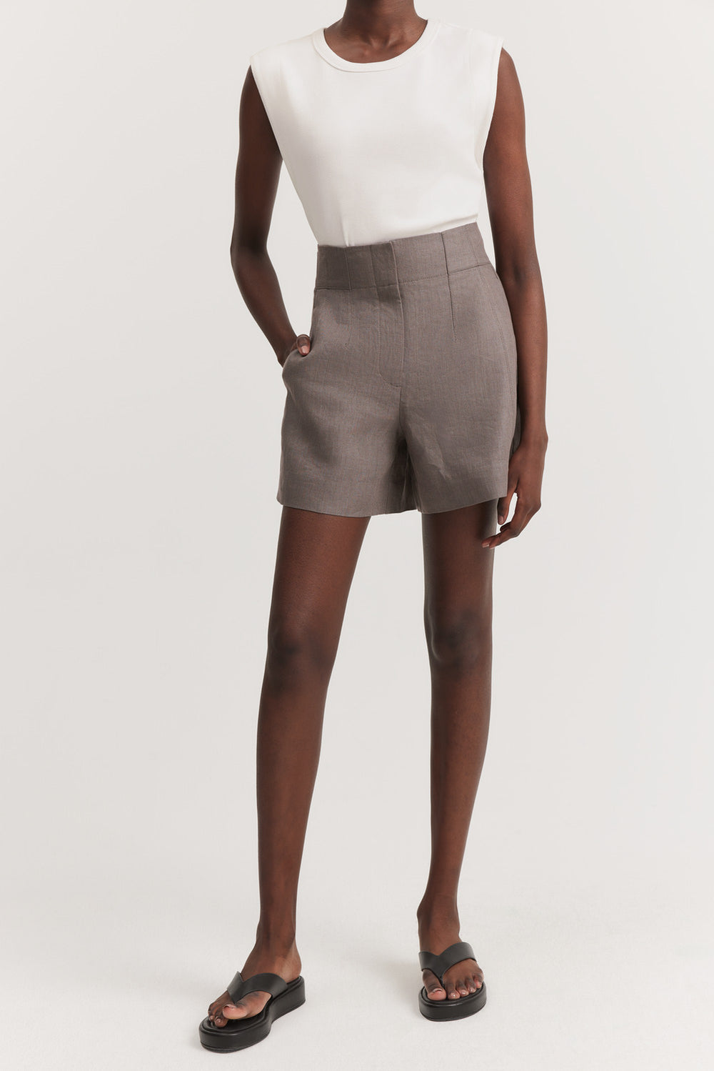 Linen Wide Leg Short