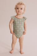 Nylon Mosaic Frill Bather