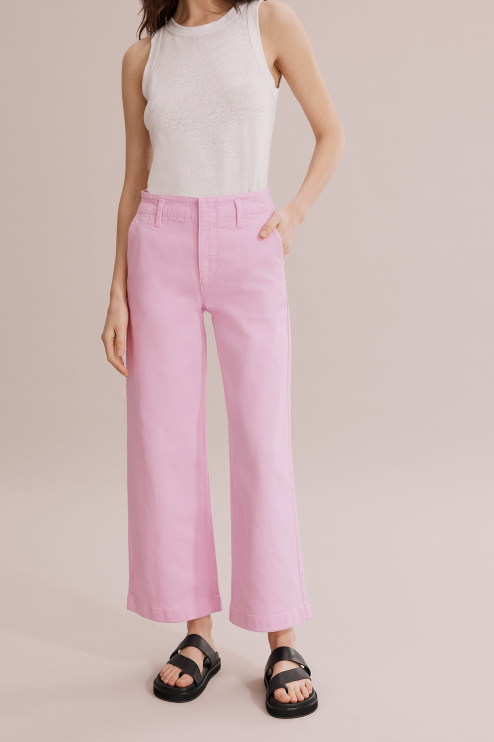 Cotton Wide Leg Jean