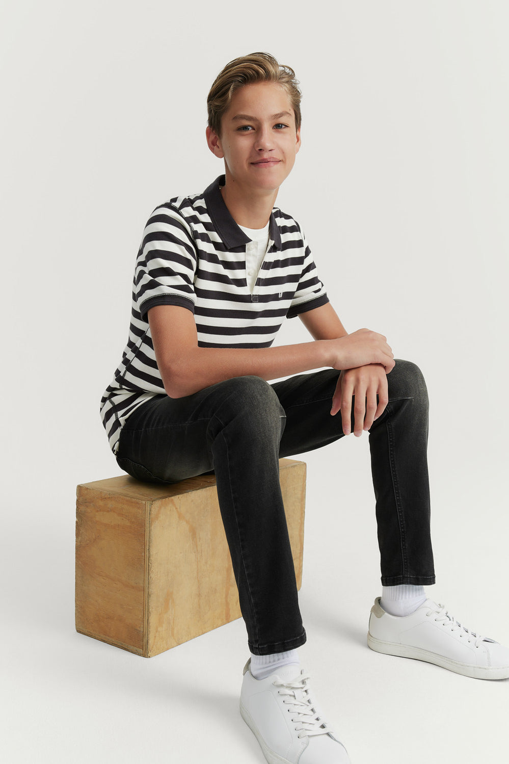 Teen Cotton Stripe Polo Shirt