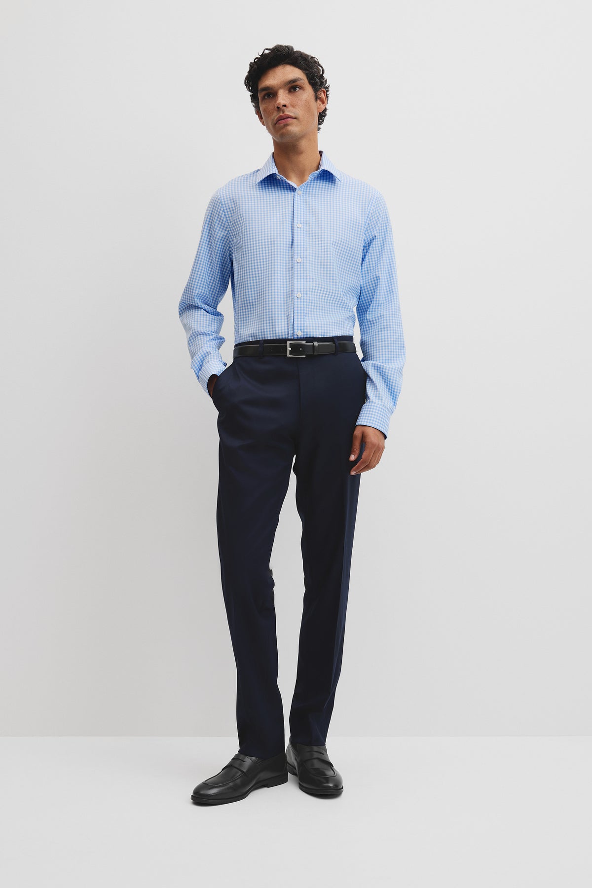 Slim Fit Gingham Travel Shirt