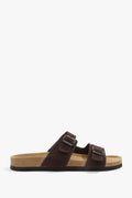 Suede Cork Slide