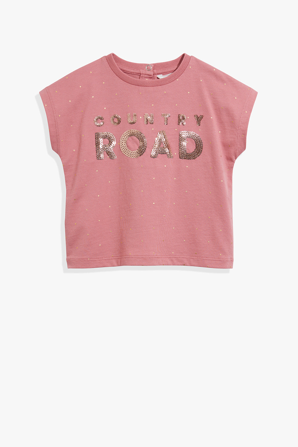 Cotton Logo Sequin T-Shirt