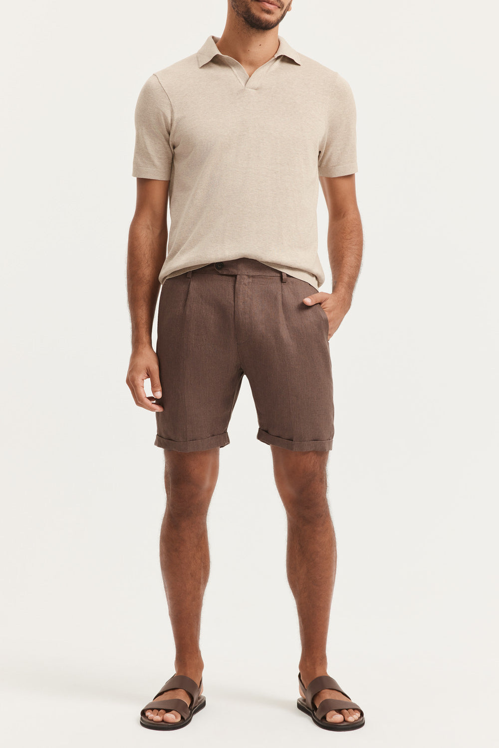 Pleated Linen Short