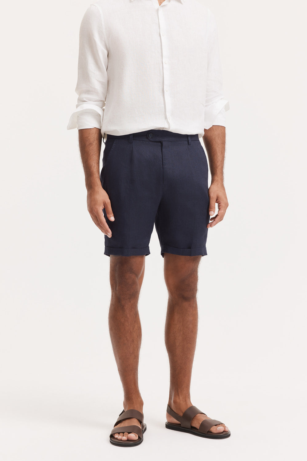 Pleated Linen Short
