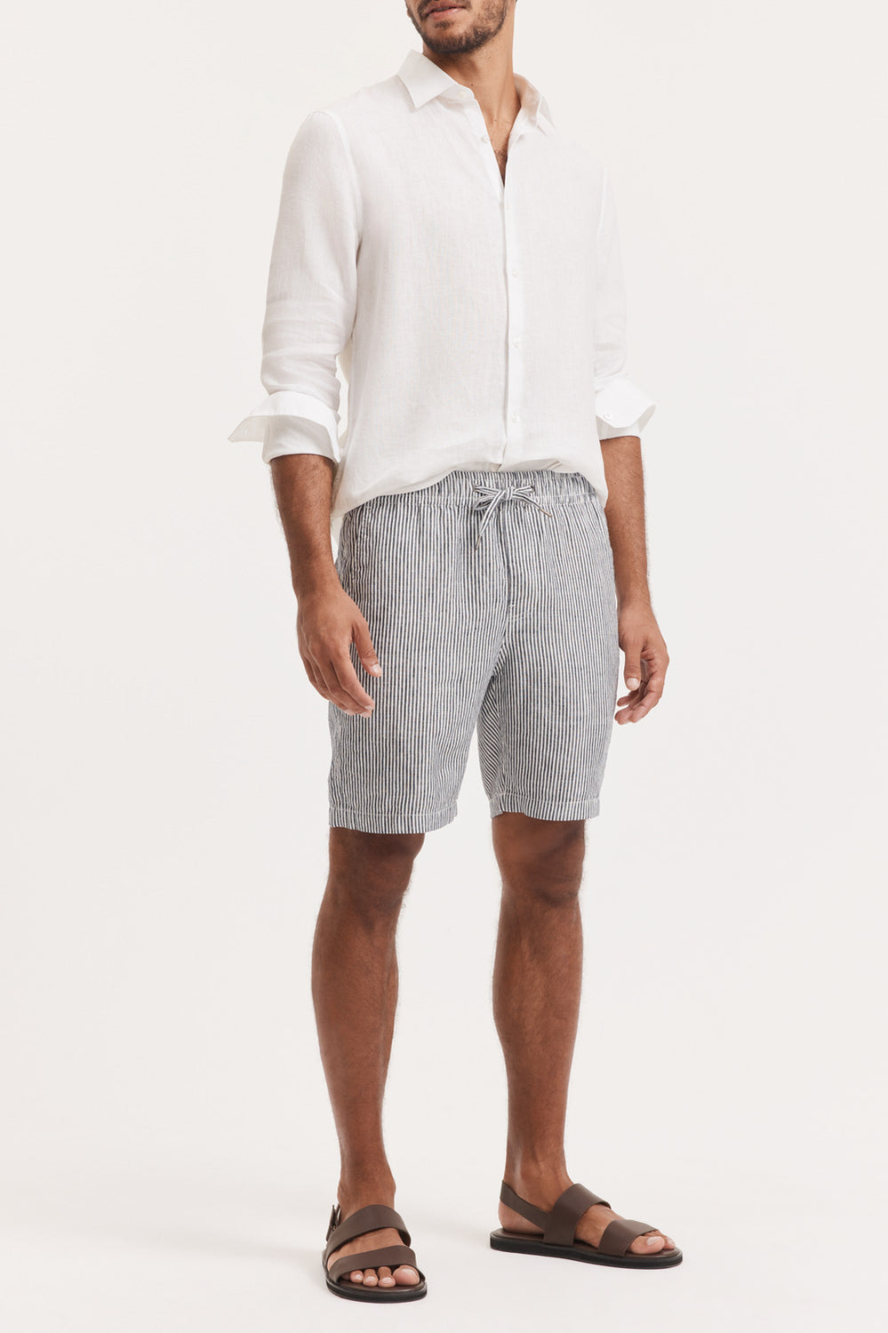 Linen Stripe Drawcord Short
