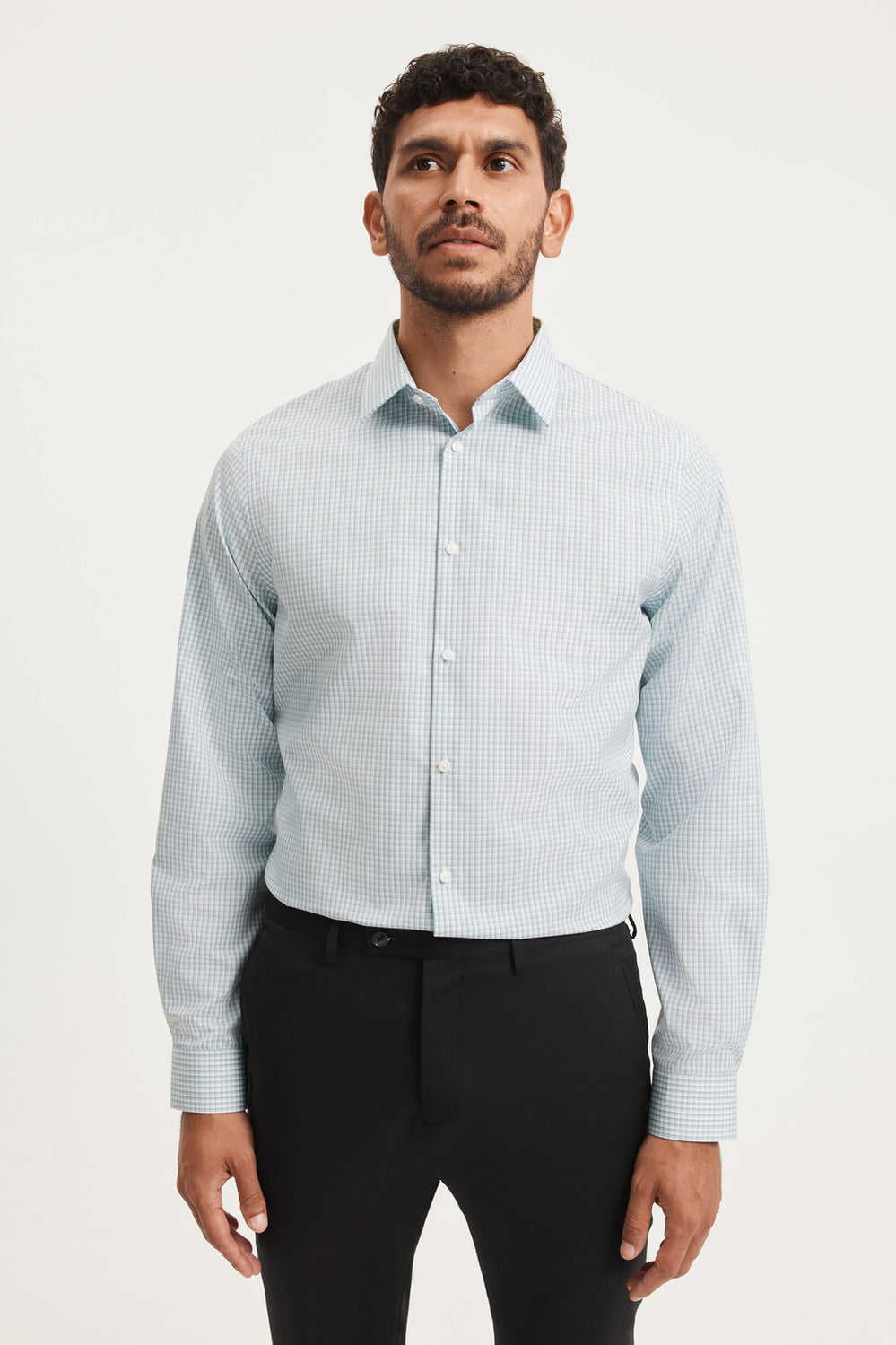 Slim Fit Mini Gingham Travel Shirt