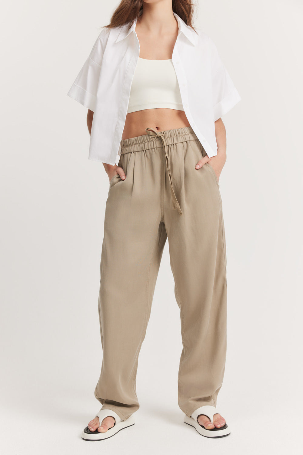 Lyocell Tie Front Pant