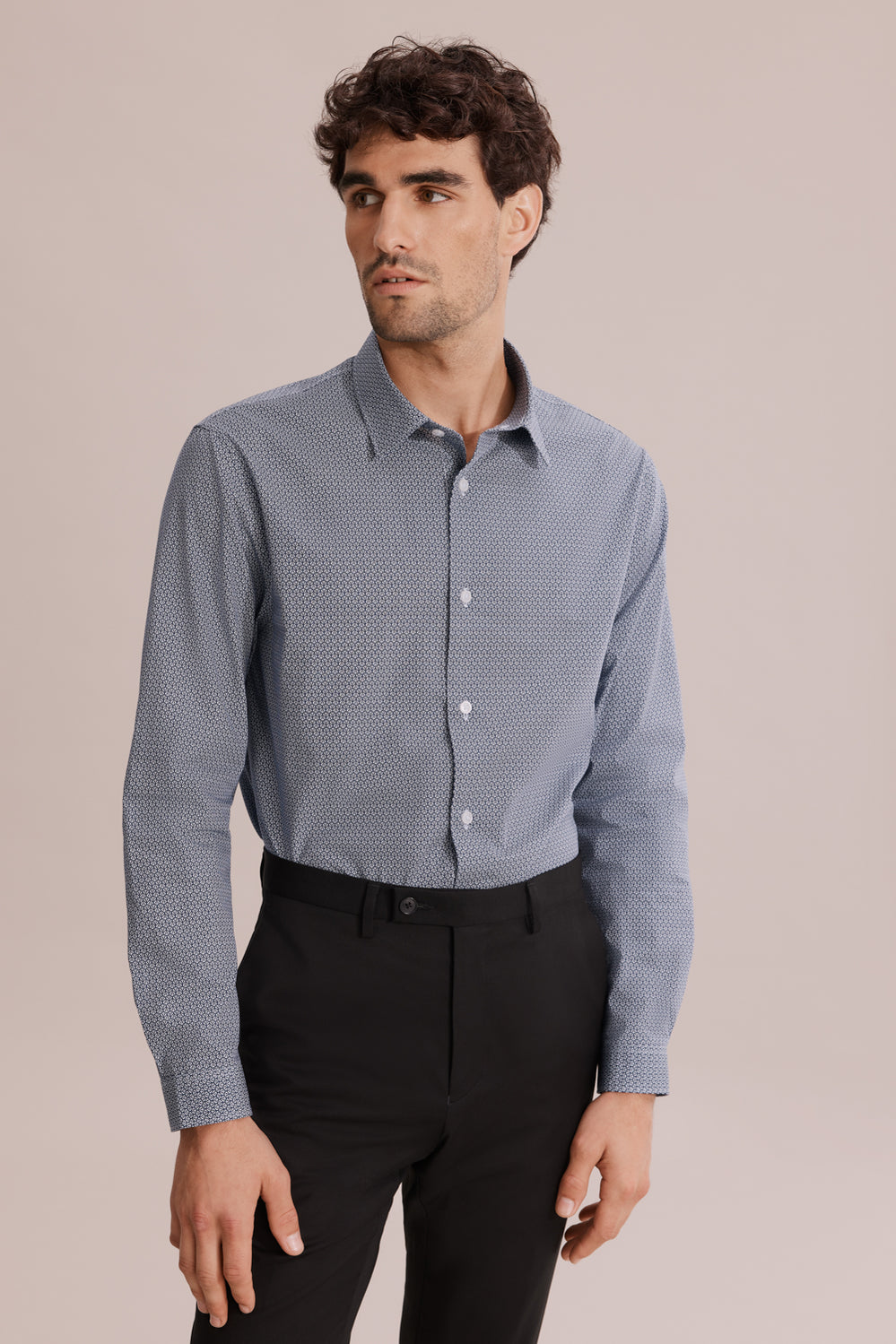 Tailored Fit Geometric Print Shirt