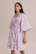 Print Blouson Sleeve Dress