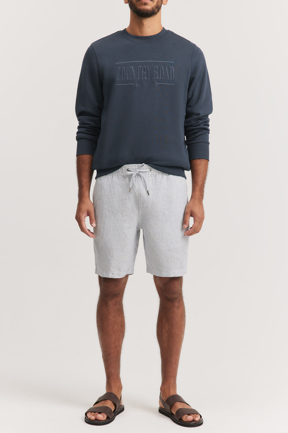Linen Stripe Drawcord Short